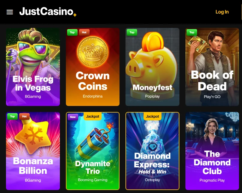 justcasino games